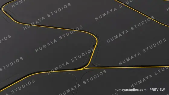 Futuristic Dark Surface with Glowing Yellow Neon Lines