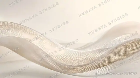 Abstract flowing white fabric waves on soft light background