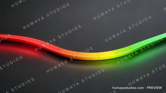 Gradient color curve on dark background, smooth transition