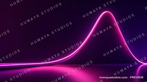 Neon glowing wave line abstract background in vibrant pink and purple
