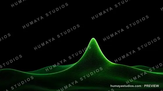 Green wireframe peak abstract digital terrain background