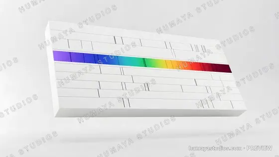 Rainbow Spectrum Barcode Minimalist 3D Graphic Design