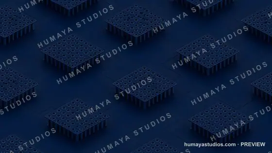 Isometric Microchip Array Tech Background