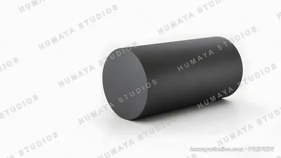 Black Cylinder Shape Object Isolated on White Background