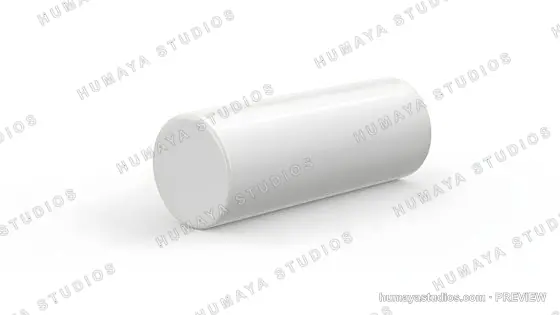 Blank White Cylinder Packaging Mockup on Isolated Background