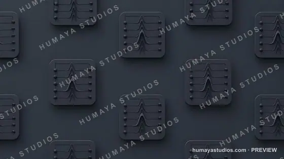 3D Equalizer Tiles Background Dark Audio Waves Music Design