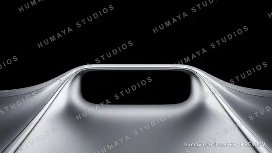 Futuristic Metallic Architecture Structure with Smooth Curved Surface