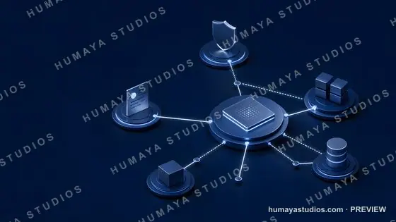 Central Processing Unit Connected to Digital Network Nodes