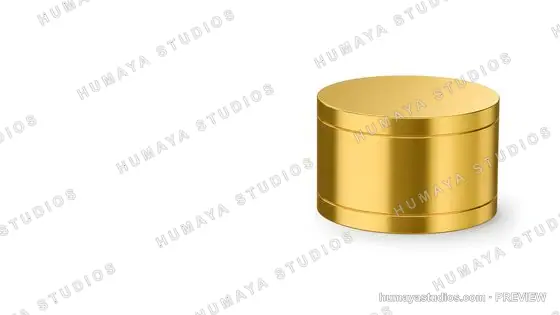 Blank Gold Cosmetic Jar Mockup on White Background