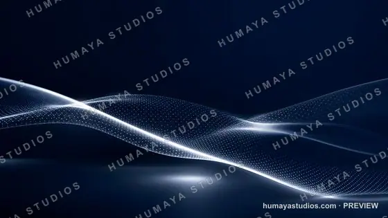 Abstract Digital Wave Background with Glowing Particles