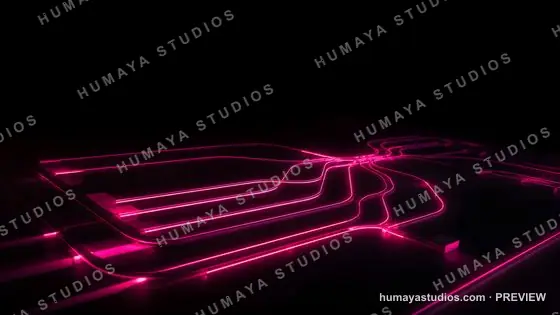 Neon pink fiber optic microchip circuit board illumination