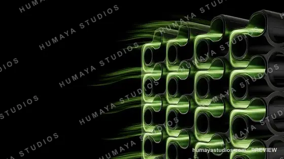 Green Air Flow Through Geometric Cooling Channels