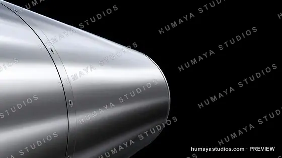Metallic Cylinder Industrial Tube with Bolts and Dark Background