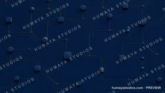 Dark Blue Technology Network Background with Circuit Lines