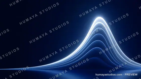 Blue Glowing Wave Curves Abstract Background